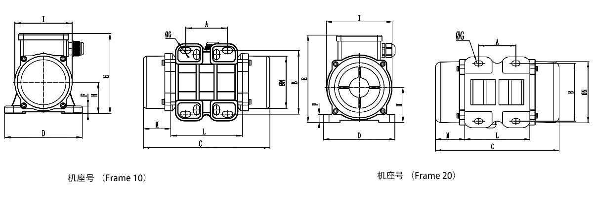 普田防爆振動電機尺寸