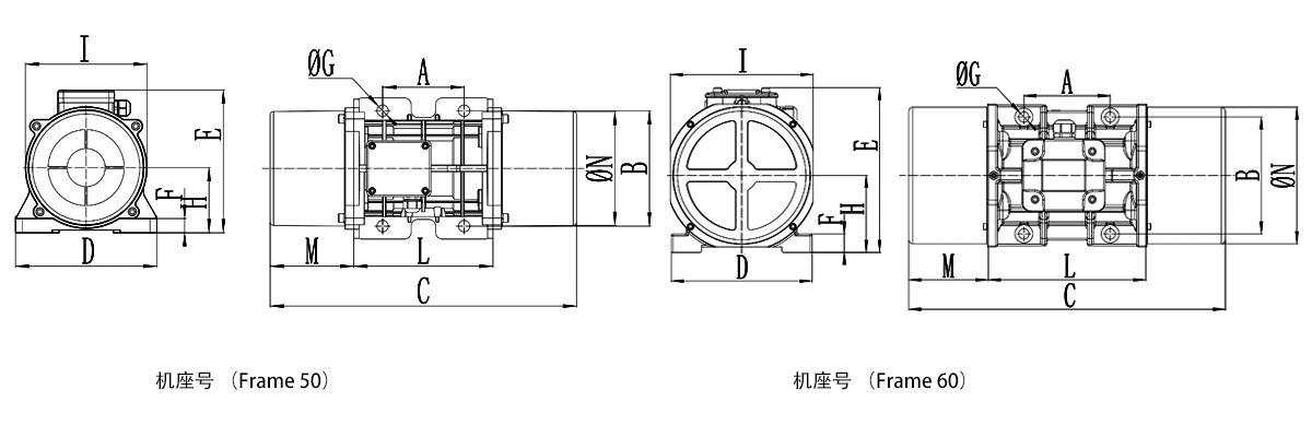 防爆振動電機尺寸